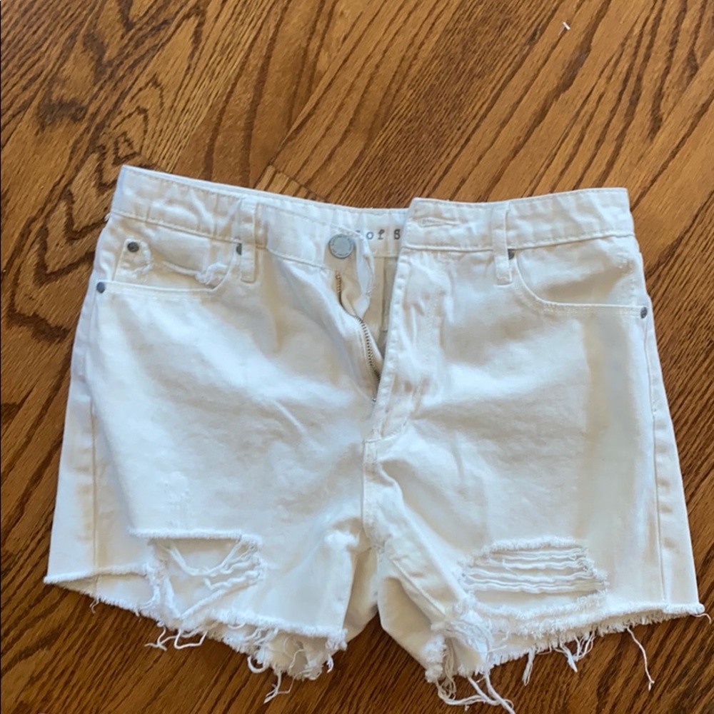 White jean shorts